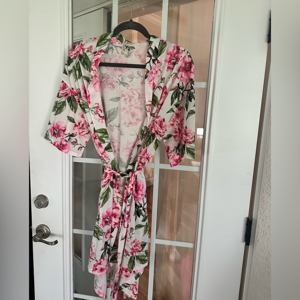Show Me Your MuMu Pink Floral Robe Tie OS